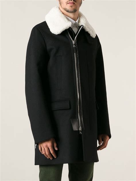 dior homme shearling leather jacket|Dior coats for men.